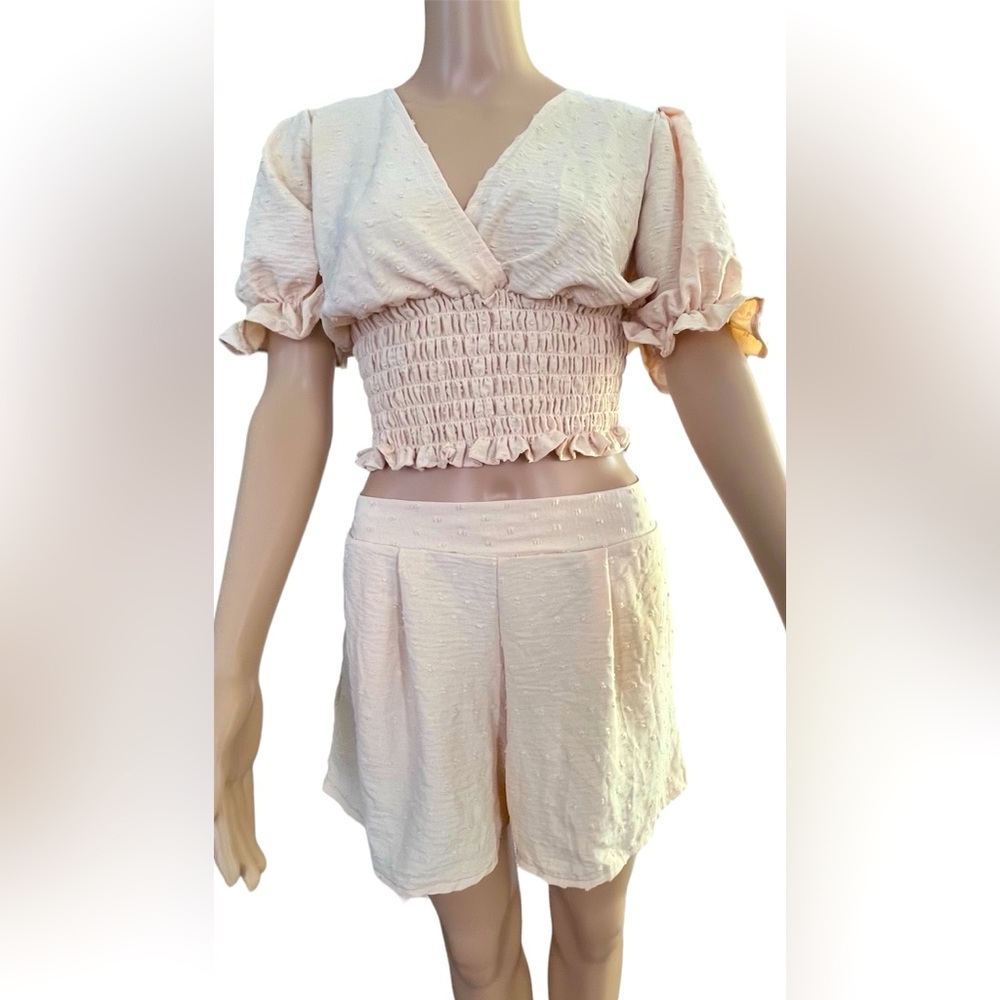 👚 VCAY Summer Beach Crop Wrap Summer Beach Top With Shorts Two Piece Set